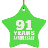 91st Anniversary 91 Years - Star Ornament
