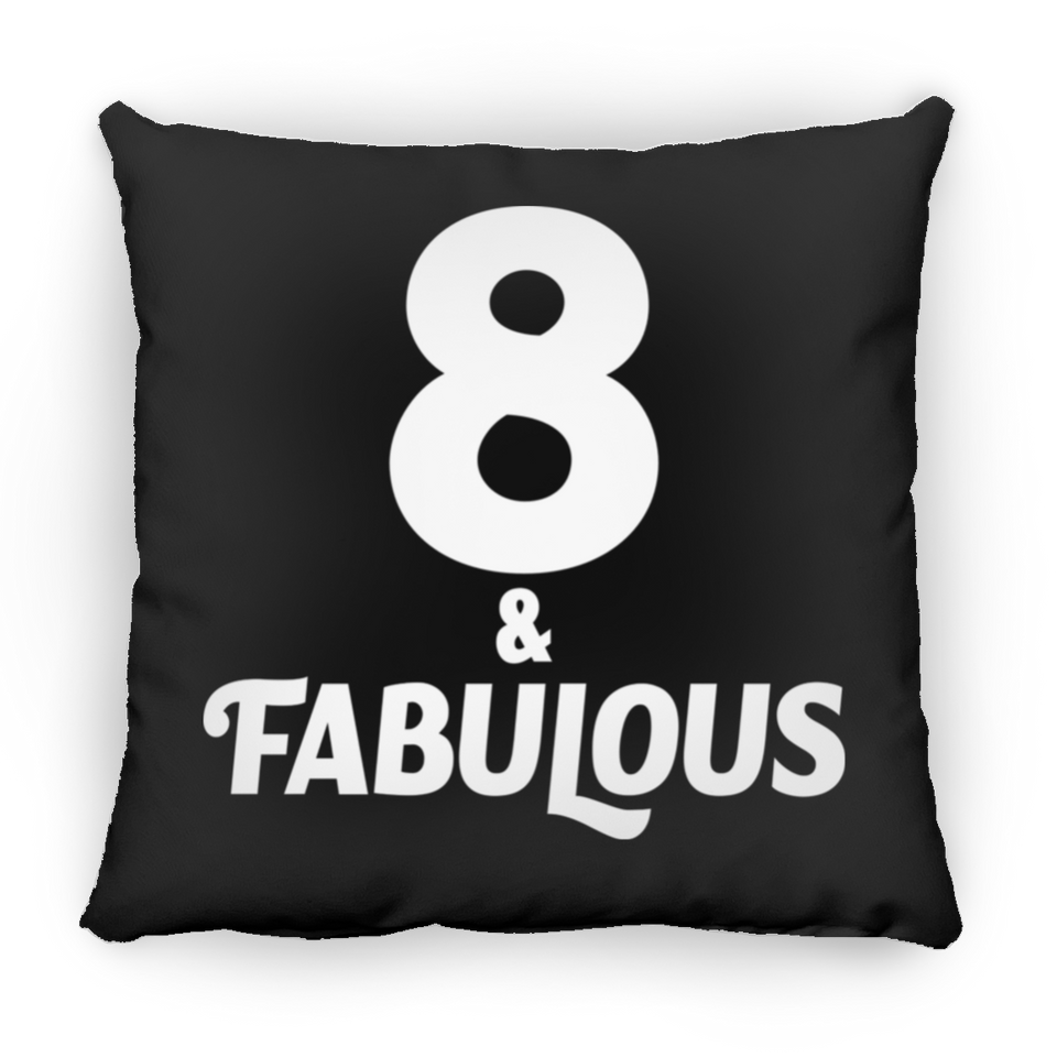 8th Birthday 8 & Fabulous - Throw Pillow Black