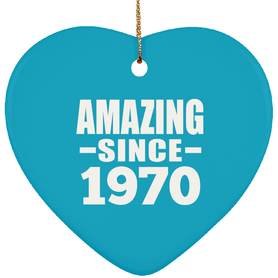 54th Birthday Amazing Since 1970 - Heart Ornament