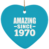 54th Birthday Amazing Since 1970 - Heart Ornament