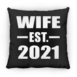 Wife Established EST. 2021 - Throw Pillow Black