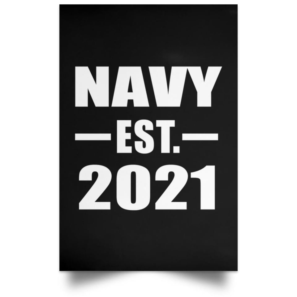 Navy Established EST. 2021 - Poster Portrait