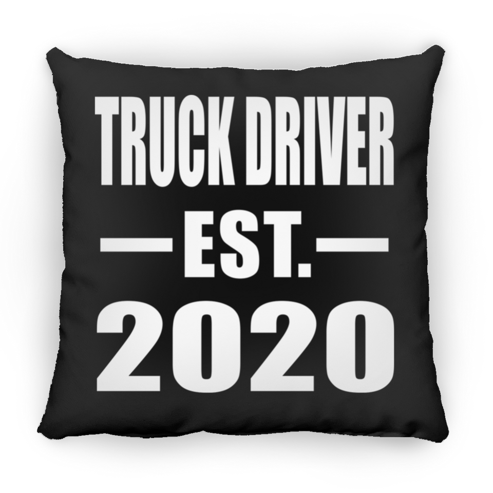 Truck Driver Established EST. 2020 - Throw Pillow Black