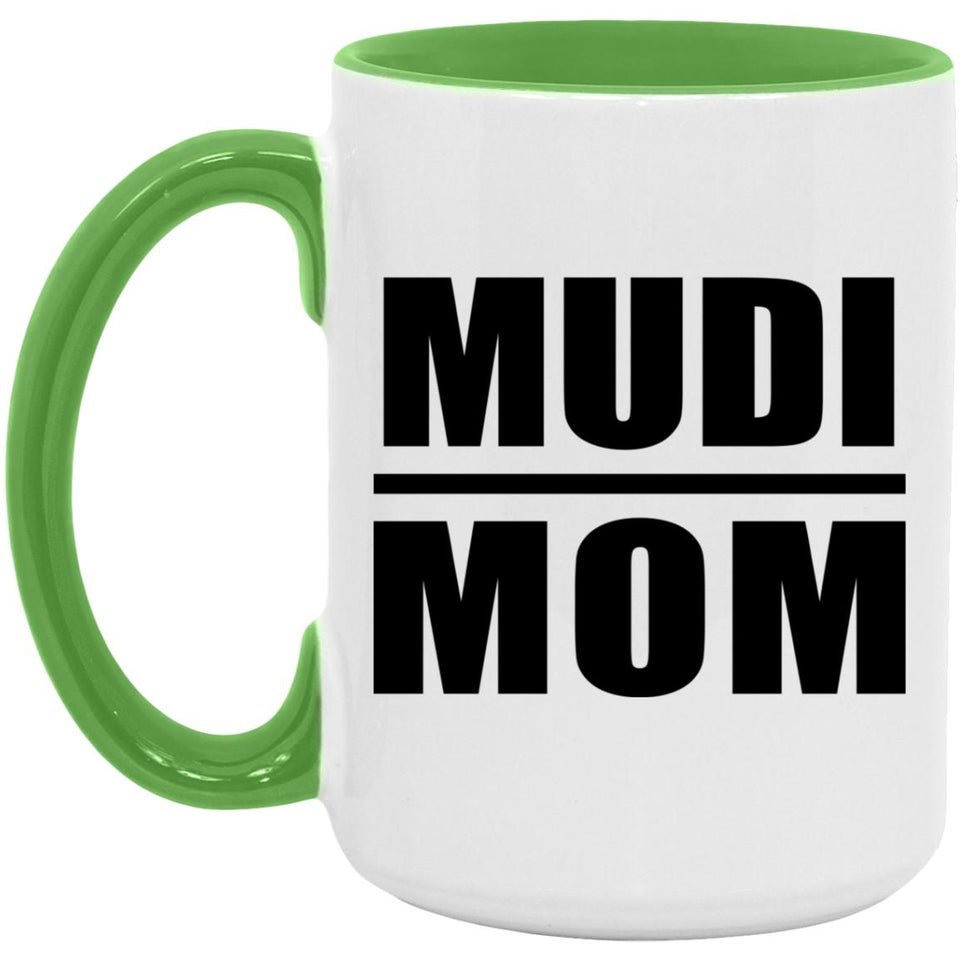 Mudi Mom - 15oz Accent Mug Green