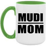 Mudi Mom - 15oz Accent Mug Green