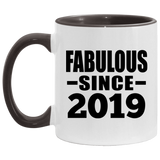 5th Birthday Fabulous Since 2019 - 11oz Accent Mug Black