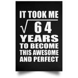 8th Birthday Took Square Root of 64 Years To Awesome - Poster Portrait