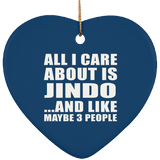 All I Care About Is Jindo - Heart Ornament
