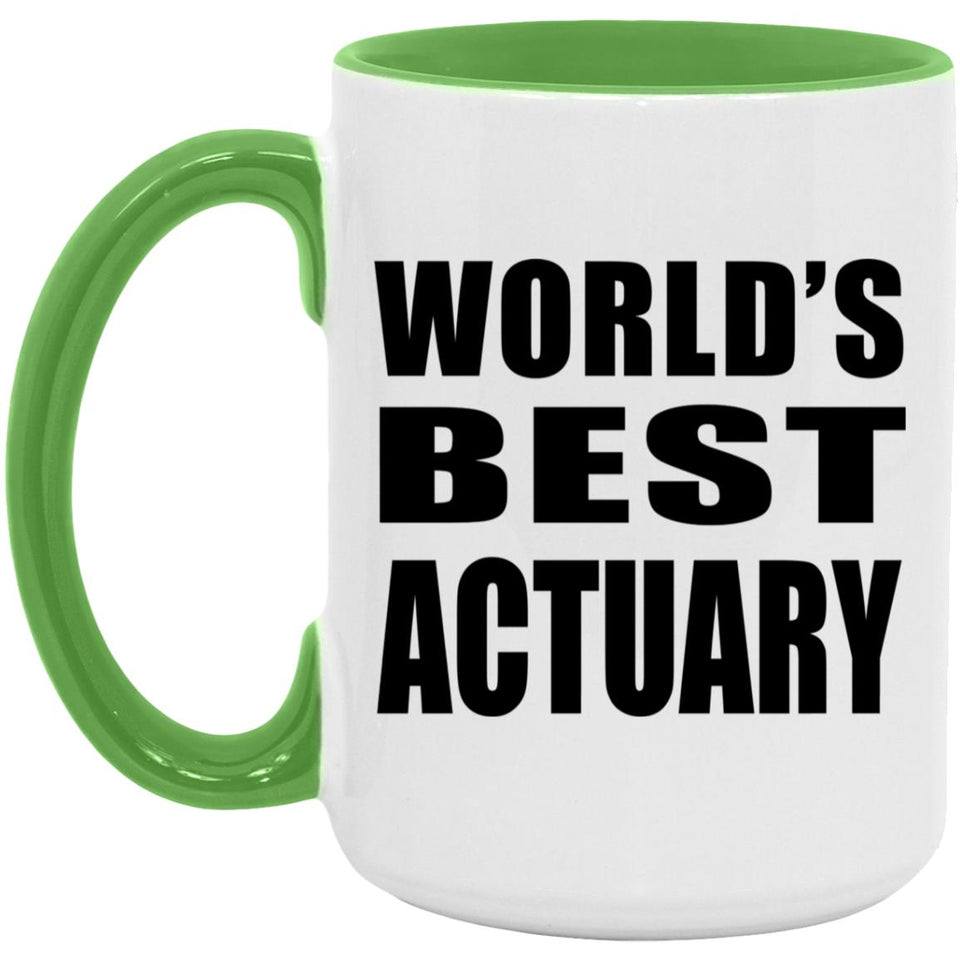 World's Best Actuary - 15oz Accent Mug Green