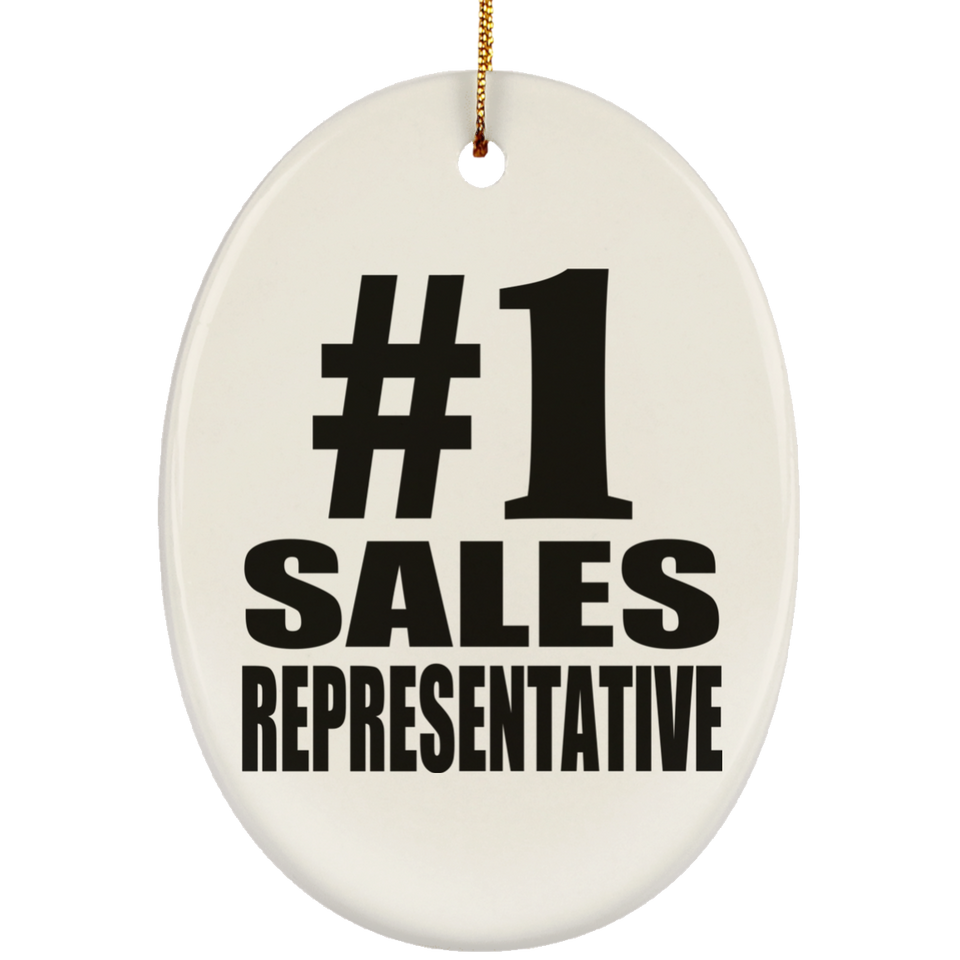 Number One #1 Sales Representative - Oval Ornament
