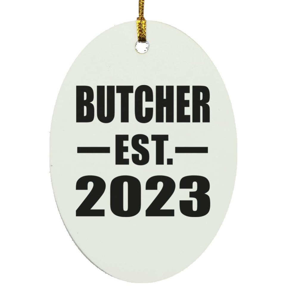 Butcher Established EST. 2023 - Oval Ornament