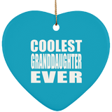Coolest Granddaughter Ever - Heart Ornament