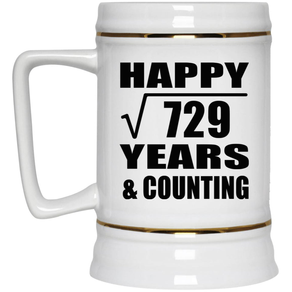 Happy 27th Anniversary Square Root of 729 Years & Counting - Beer Stein