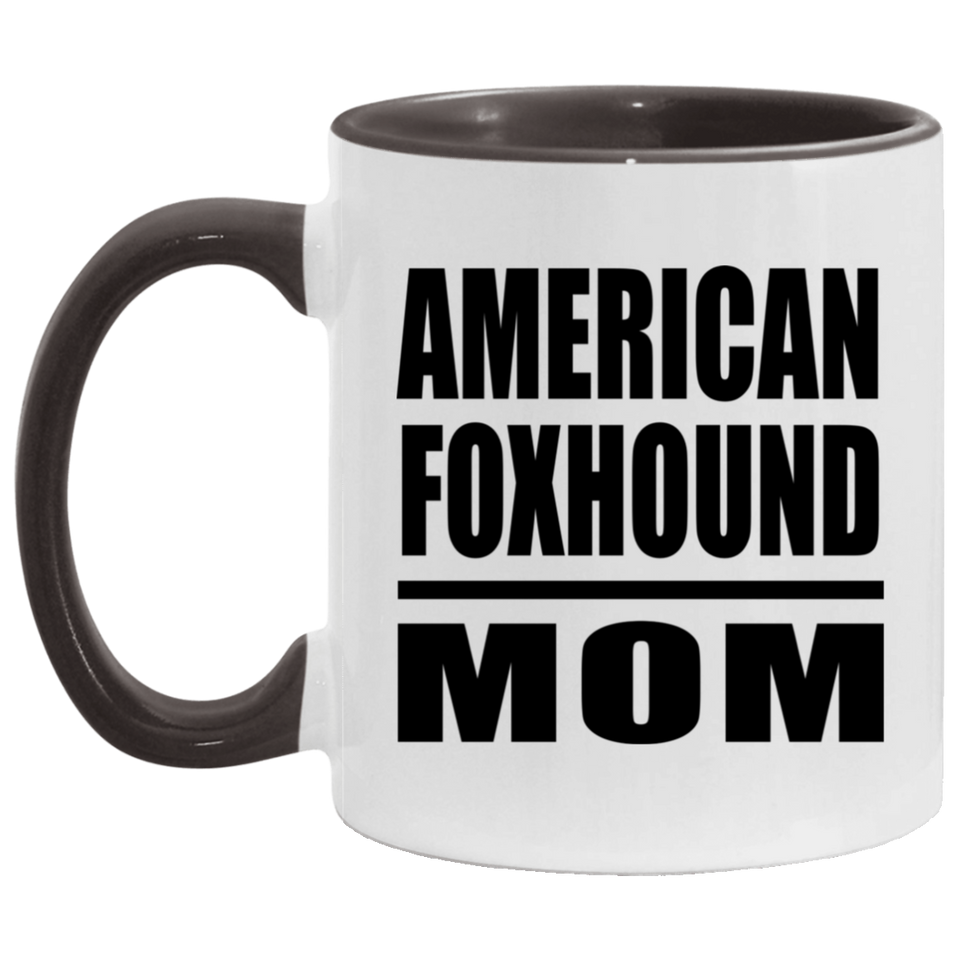 American Foxhound Mom - 11oz Accent Mug Black