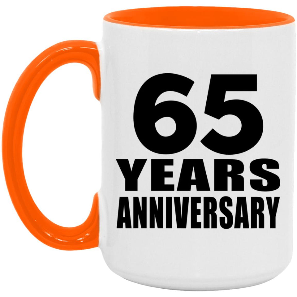 65th Anniversary 65 Years Anniversary - 15oz Accent Mug Orange