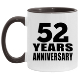 52nd Anniversary 52 Years - 11oz Accent Mug Black