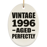 28th Birthday Vintage 1996 Aged Perfectly - Oval Ornament