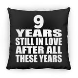 9th Anniversary 9 Years Still In Love After These Years - Throw Pillow Black