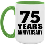 75th Anniversary 75 Years Anniversary - 15oz Accent Mug Green