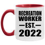 Recreation Worker Established EST. 2022 - 11oz Accent Mug Red
