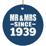 85th Anniversary Mr & Mrs Since 1939 - Circle Ornament
