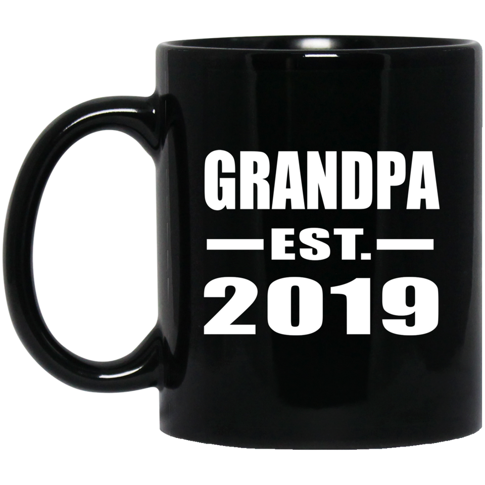 Grandpa Established EST. 2019 - 11oz Coffee Mug Black