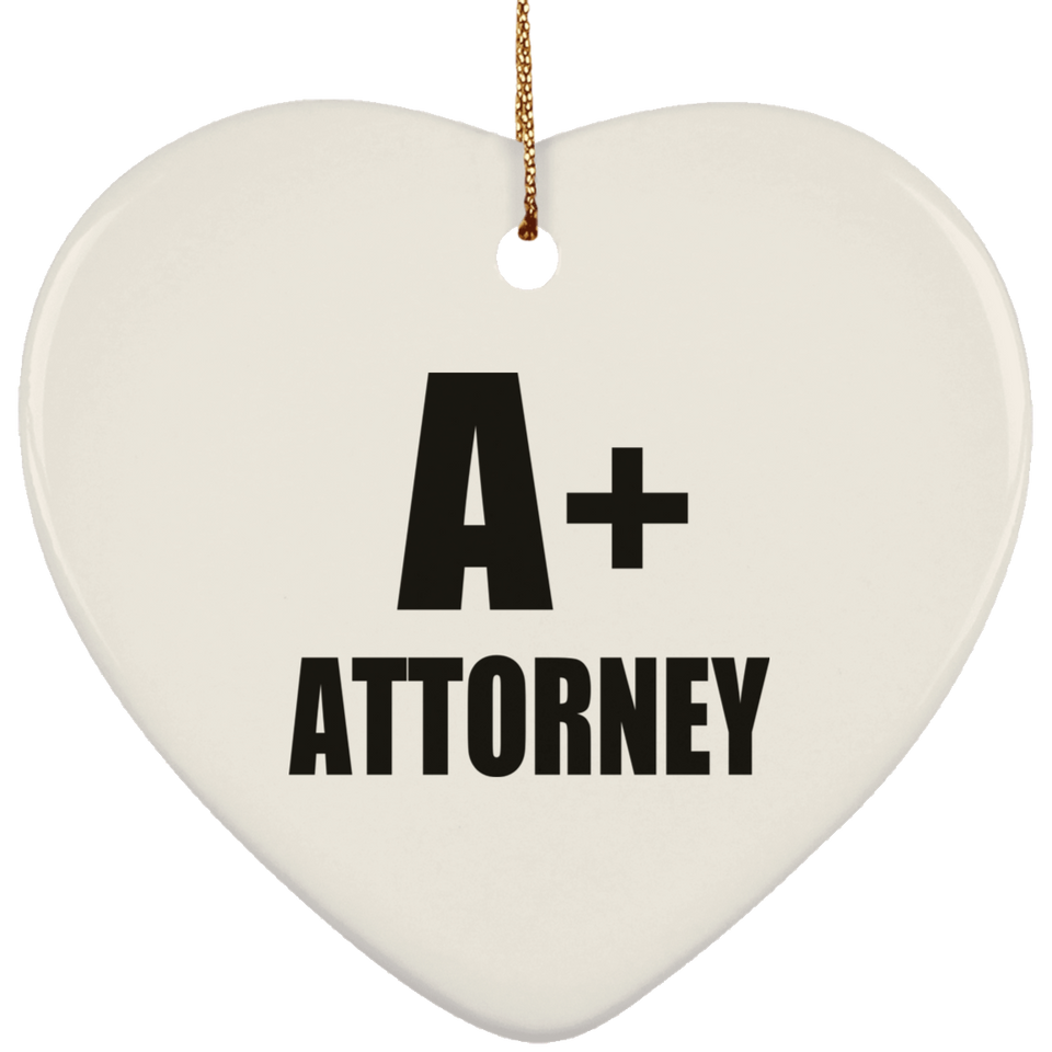 A+ Attorney - Heart Ornament