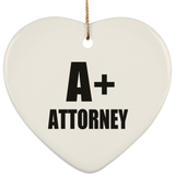 A+ Attorney - Heart Ornament