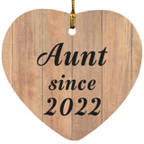 Aunt Since 2022 - Heart Ornament C