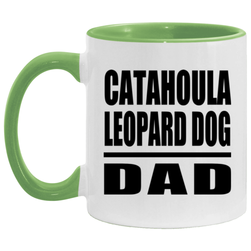 Catahoula Leopard Dog Dad - 11oz Accent Mug Green