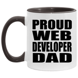 Proud Web Developer Dad - 11oz Accent Mug Black