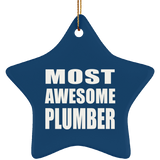 Most Awesome Plumber - Star Ornament