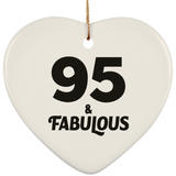 95th Birthday 95 & Fabulous - Heart Ornament