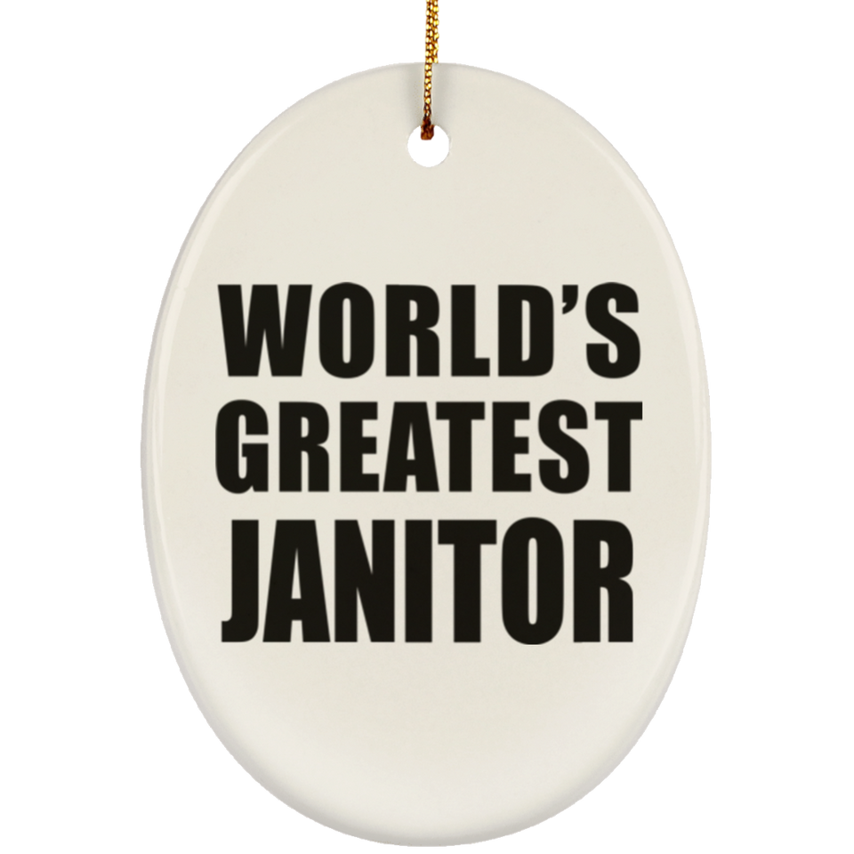 World's Greatest Janitor - Oval Ornament