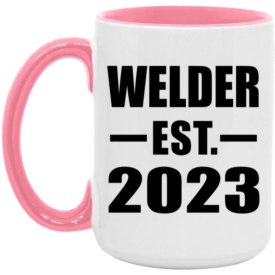 Welder Established EST. 2023 - 15oz Accent Mug Pink