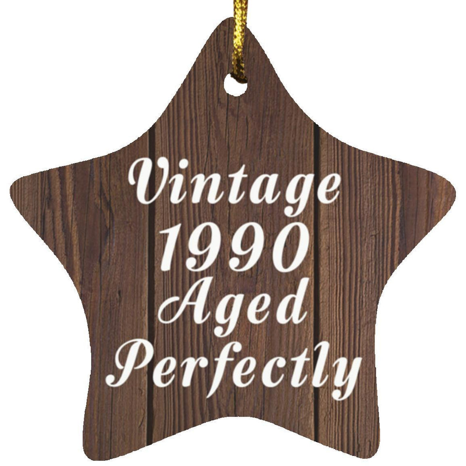 34th Birthday Vintage 1990 Aged Perfectly - Star Ornament D