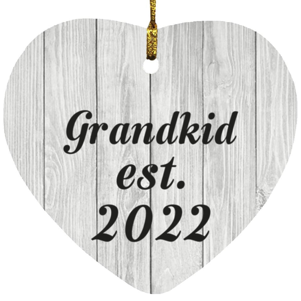 Grandkid Established Est. 2022 - Heart Ornament F