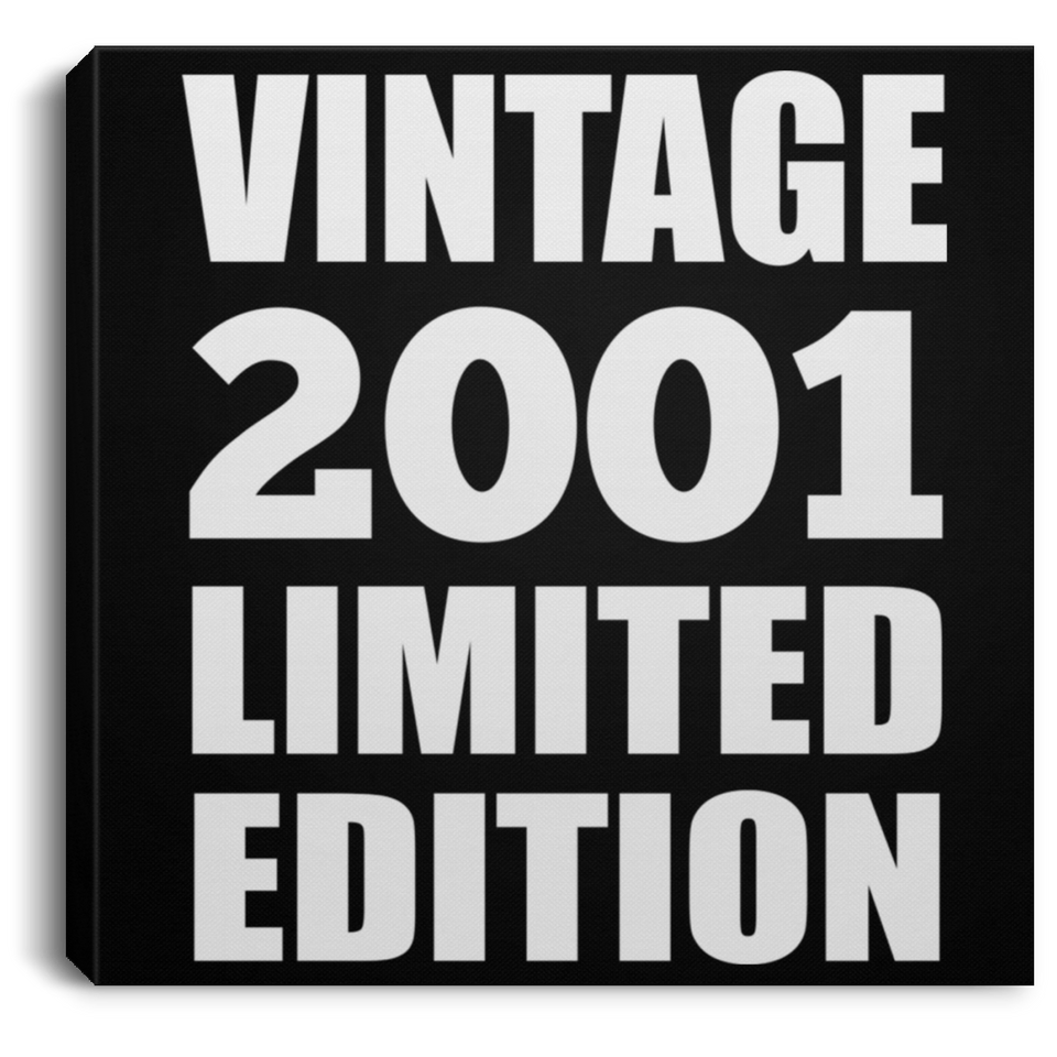 23rd Birthday Vintage 2001 Limited Edition - Canvas Square