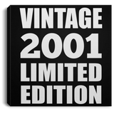 23rd Birthday Vintage 2001 Limited Edition - Canvas Square