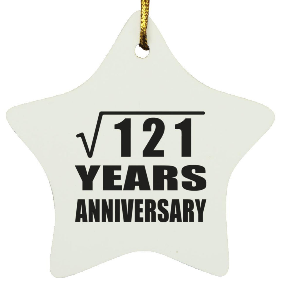 11th Anniversary Square Root of 121 Years Anniversary - Star Ornament