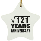 11th Anniversary Square Root of 121 Years Anniversary - Star Ornament