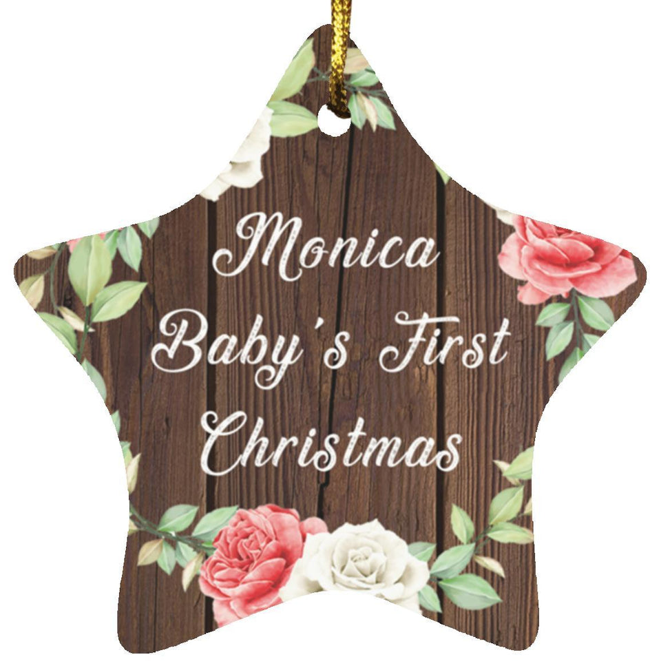 Monica Baby's First Christmas - Star Ornament A