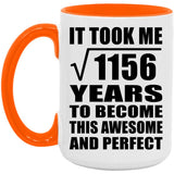 34th Birthday Took Square Root of 1156 Years To Awesome - 15oz Accent Mug Orange