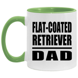 Flat-Coated Retriever Dad - 11oz Accent Mug Green