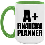 A+ Financial Planner - 15oz Accent Mug Green