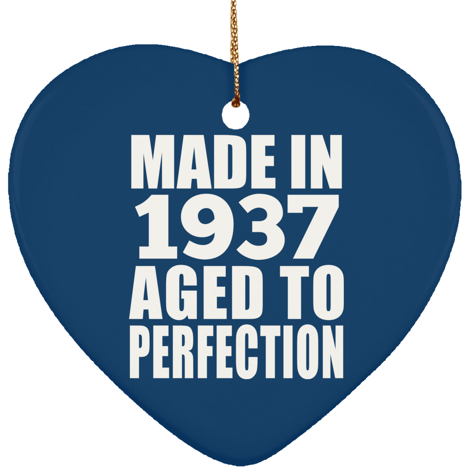 87th Birthday Made In 1937 Aged to Perfection - Heart Ornament