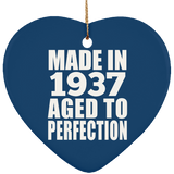 87th Birthday Made In 1937 Aged to Perfection - Heart Ornament
