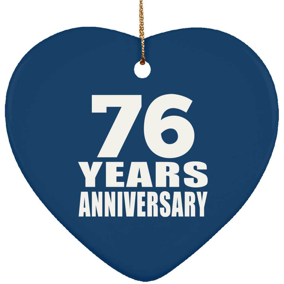 76th Anniversary 76 Years - Heart Ornament