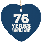 76th Anniversary 76 Years - Heart Ornament