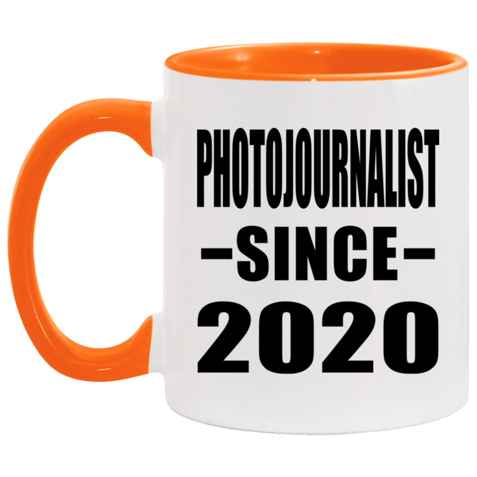 Photojournalist Since 2020 - 11oz Accent Mug Orange